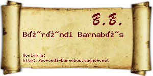 Böröndi Barnabás névjegykártya