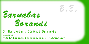barnabas borondi business card