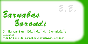 barnabas borondi business card